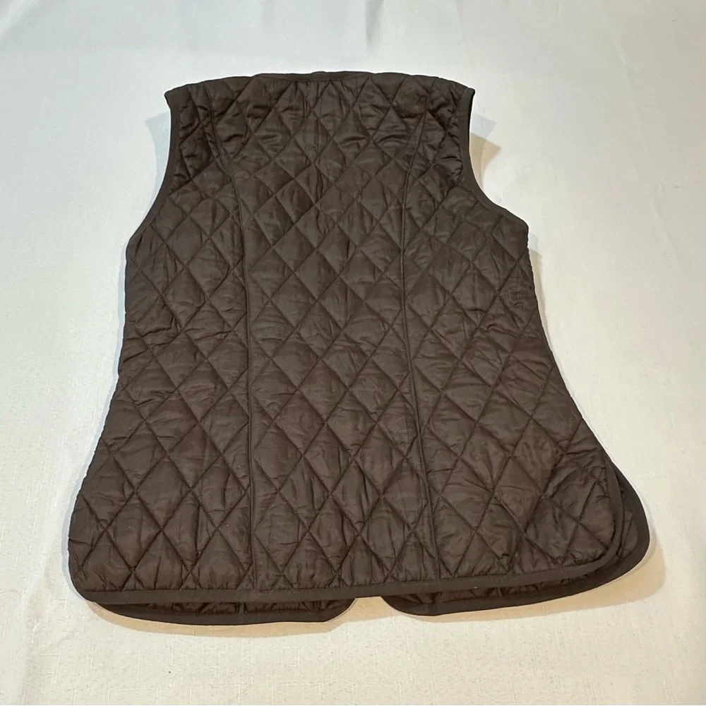 Barbour Quilted Vest — Brown Diamond Stitch Outdoor Layer (Size 4 / UK 8) - Picture 8 of 12